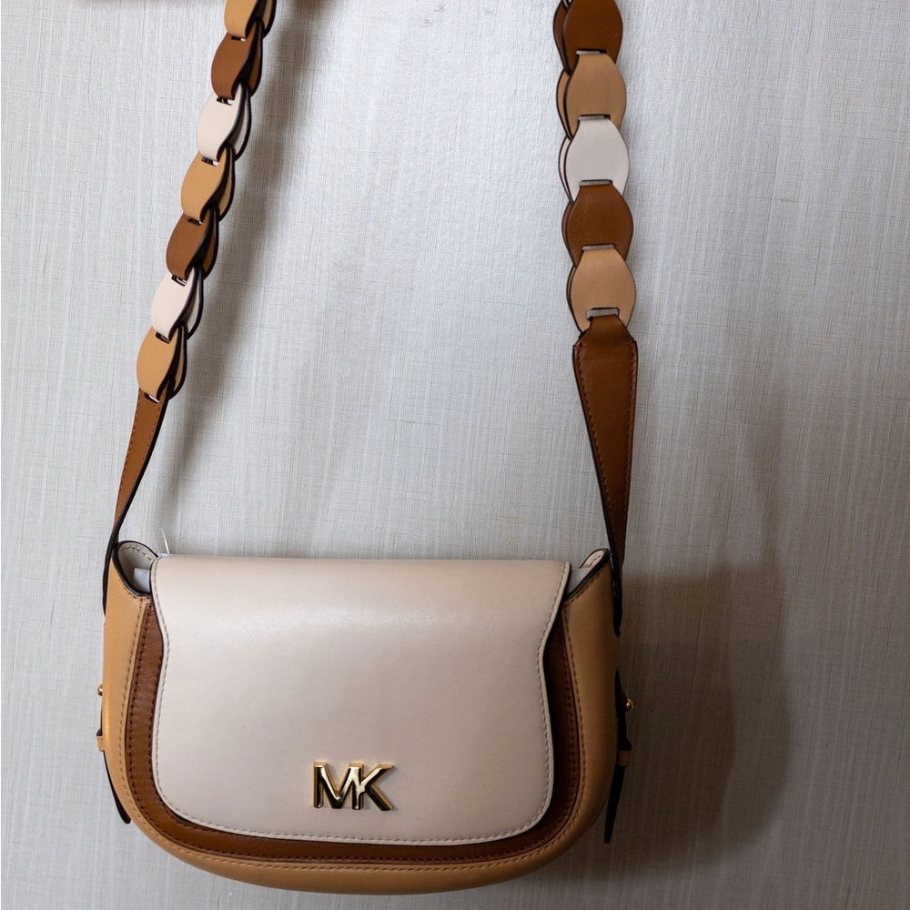 Michael Kors Beige and Brown Crossbody Bag